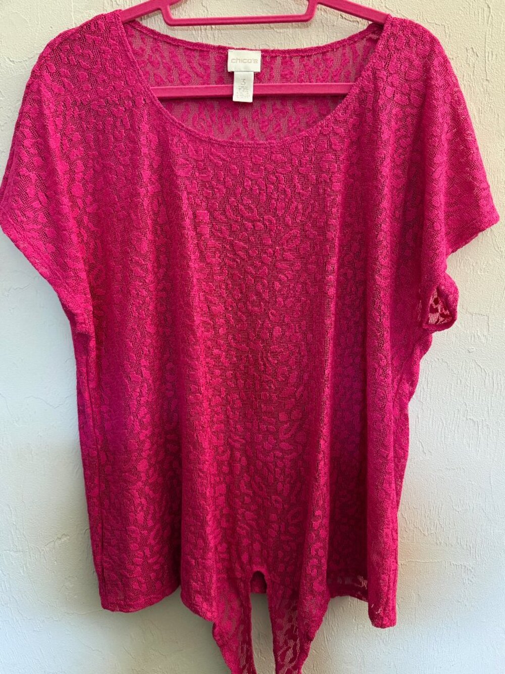 Chico's Top, Lace Pink, Size 3